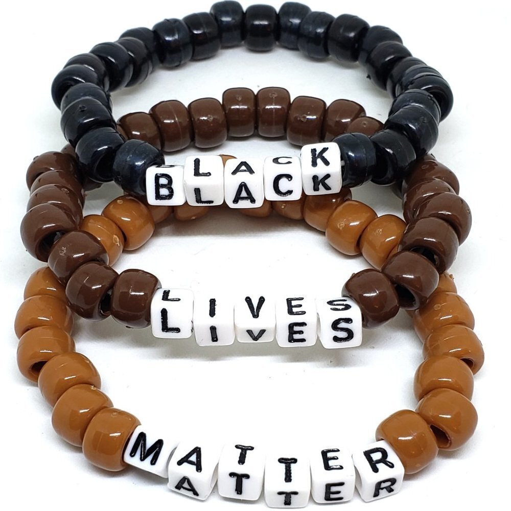 Black Lives Matter Kandi Beaded Bracelet Set